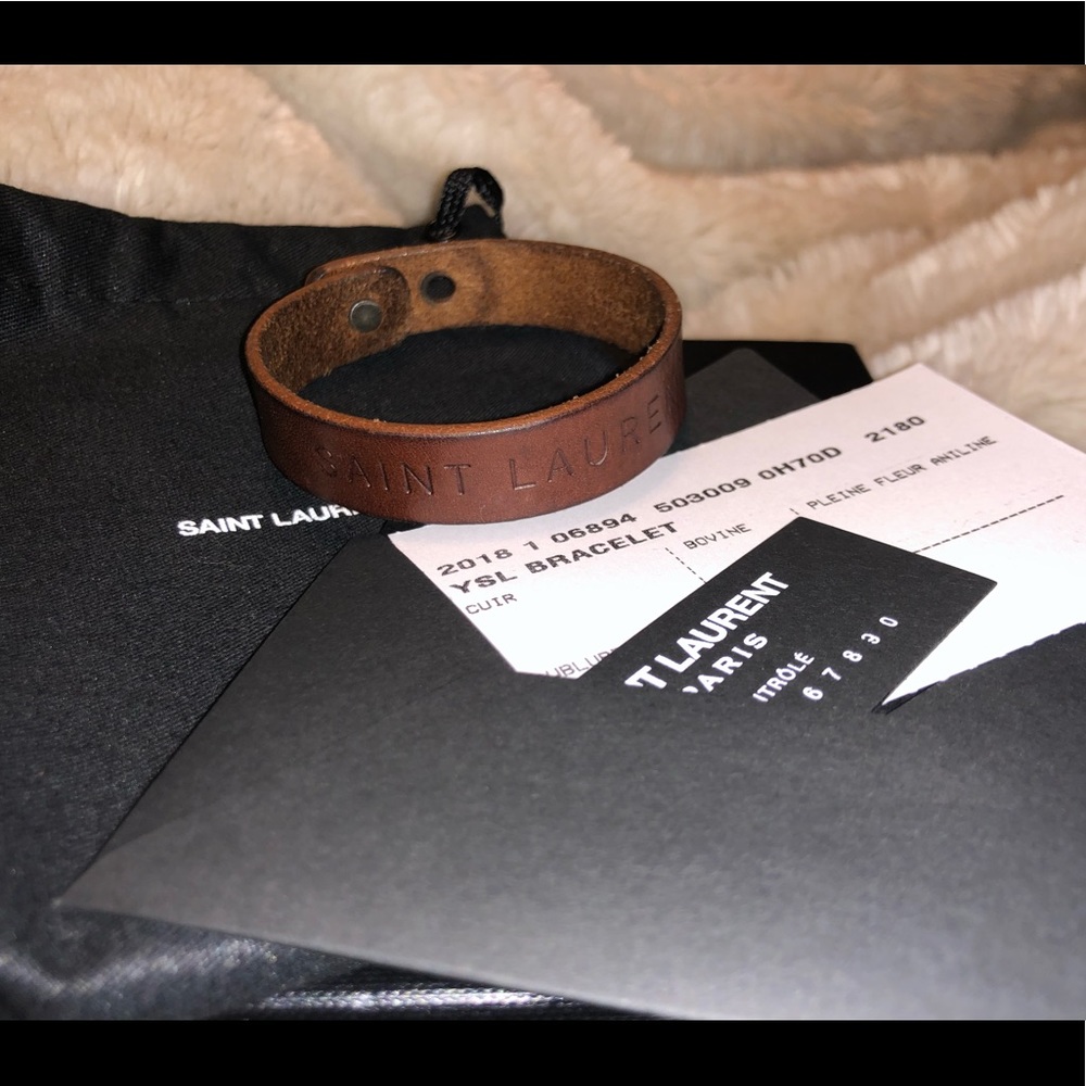 YSL Women’s Leather Adjustable Bracelet